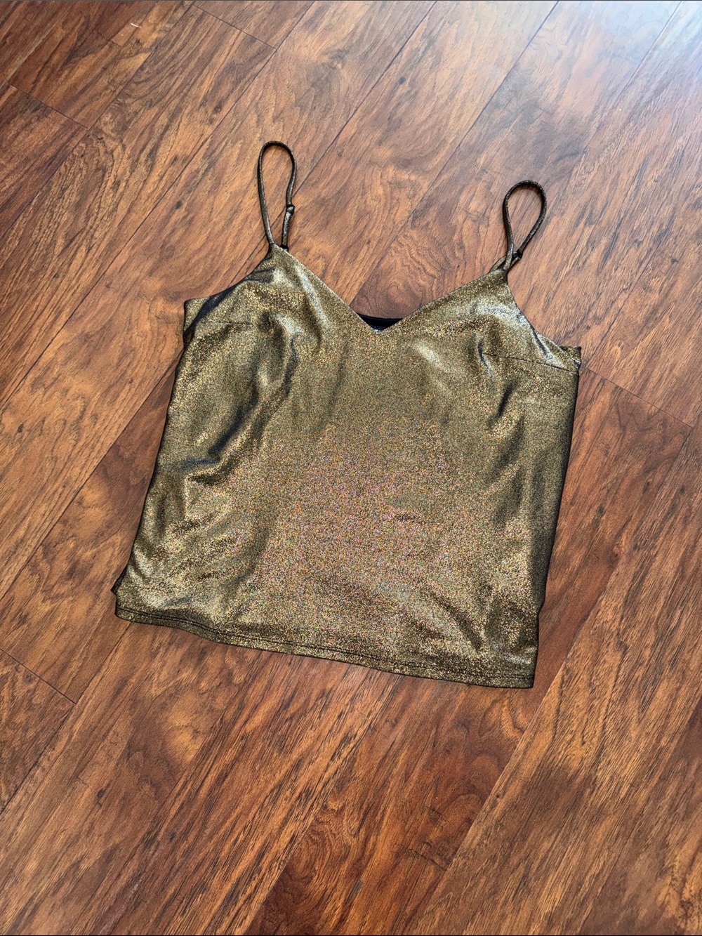 Express Gold Glitter Cami Top - Women